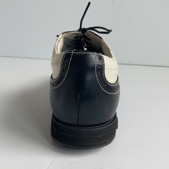 Footjoy Europa Collection wing tip style cream and black golf shoes - Picture 5 of 16